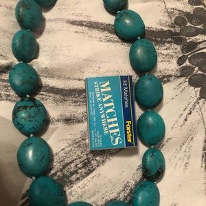 Lucas Lamesh Chunky turquoise necklace New